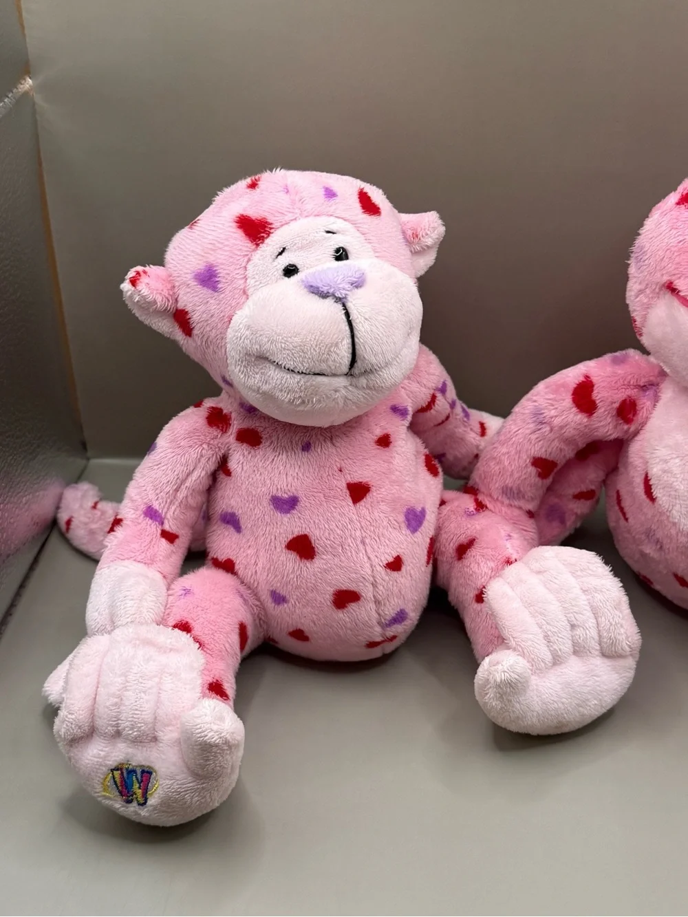 GANZ Webkinz Love Frog and Love Monkey Plush Stuffed Animal Lot NO CODE